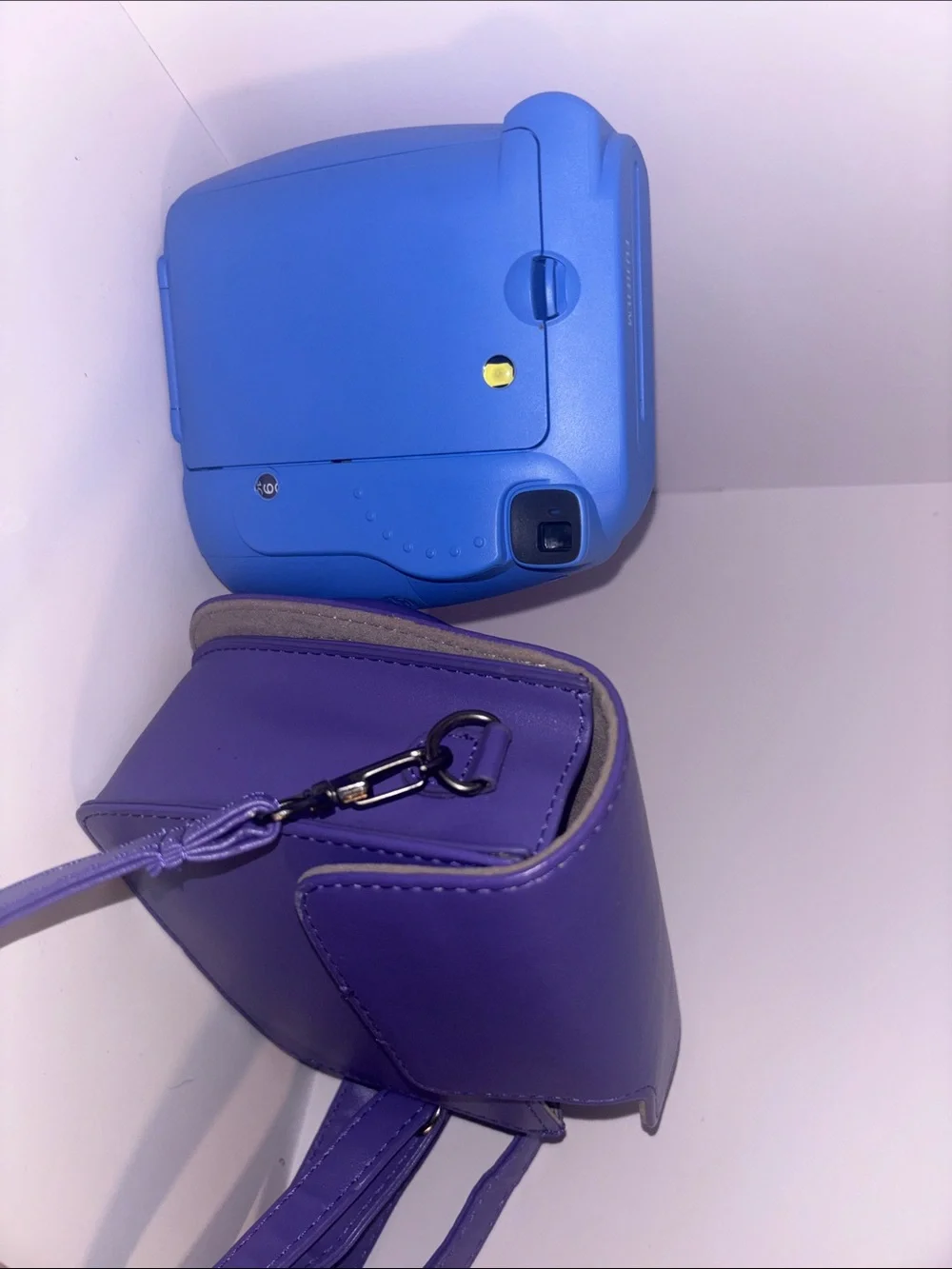 Fujifilm instax mini 9 Instant Camera in Bright Blue with Purple Case